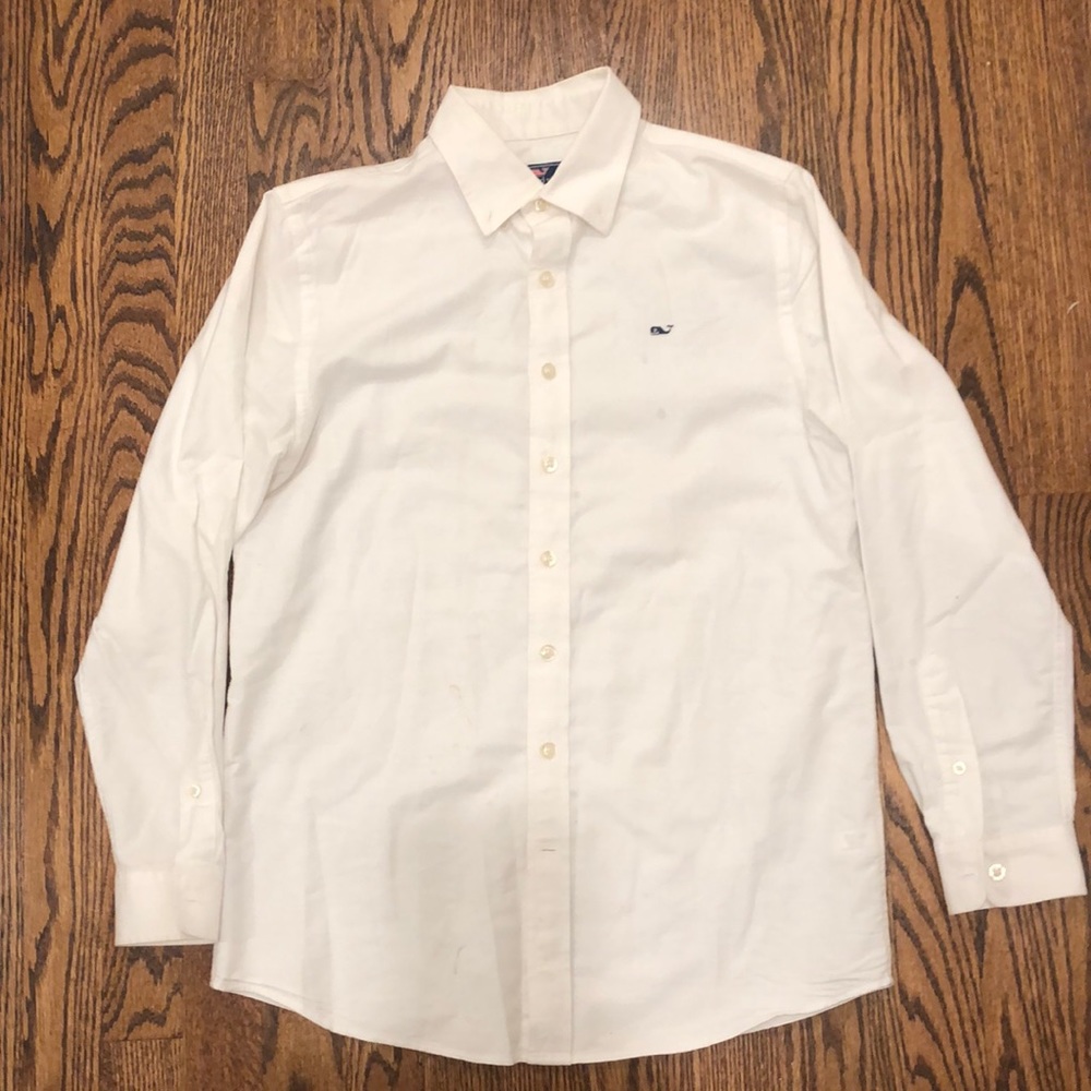 Vineyard Vines boys size L (16) white Oxford shirt